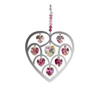 Heart Of Hearts - Large Crystal Suncatcher Pure Radiance Heart Deep Rose
