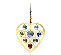 Heart of Hearts Pure Radiance Brass & Crystal Hanging Large Sun-catcher Rainbow Maker Mobile Embellished with Swarovski Crystals - Boxed (Chakra Gold)
