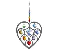 Heart of Hearts Pure Radiance Brass & Crystal Hanging Large Sun-catcher Rainbow Maker Mobile Embellished with Swarovski Crystals - Boxed Gift (Chakra Silver)