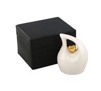 Heart of Love Keepsake Cremation Urns - Decorative Urns for Human Ashes, Female & Male, Funeral Urn (White Gold, KS1)