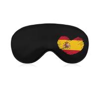 Heart of Spain Flag Printed Sleep Mask for Unisex Adult Soft Night Blindfold with Adjustable Strap