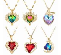 Heart of the Ocean Titanium Steel Non-fading Necklace Love Rose Light Luxury Female Temperament Clavicle Chain Versatile High-end