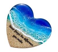 Heart of the Sea with Pocket, Decoration with Healing Stones, Home Decor for Graduation Students Teachers Women Kids Meditation Party, Consulte la descripción, Acrylic, Unisex