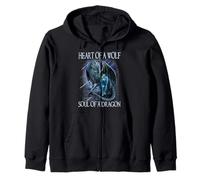 Heart Of Wolf Soul Of A Dragon - Cool Dragon - Wolf Warrior Zip Hoodie