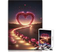 Heart on The Beach 1000 Piece Jigsaw Puzzle for Teenagers Interactive Logical Thinking Game Ideal Memorable Occasion Gift Size 38x52cm