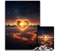 Heart on The Beach 1000Pc Adults Jigsaw Puzzle Wooden Jigsaw Puzzles for Adults Perfect for Teenagers & Collectors Ideal Home Decor & Travel Gift 1000 PCS(38x26cm)