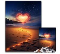 Heart on The Beach Jigsaw Puzzles for Adults 1000 Piece Jigsaw Puzzles for Adults Gift for Men And Women, Daily & Special Occasion 1000 PCS(38x26cm)
