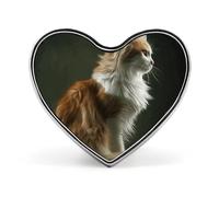Heart Orange And White Cat Brooch Classic Mini Pin 1 Inch Aluminum Alloy Lapel Pin Personalized Button Badge for Backpack Hat Suit Jacket Clothing Decoration