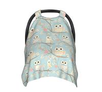 Heart Owl Print Baby Car Seat Covers, Breathable Nursing Cover Breastfeeding Cover, Stroller Covers, Multi-use Infant Carseat Canopy, Baby Boys Girls Newborn Essentials