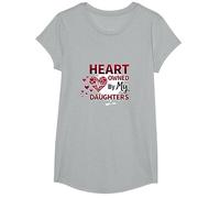 Heart Owned by My Daughters Loving Parent Gift T-Shirt, Girls, Heather Grey, Small