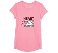Heart Owned by My Daughters Loving Parent Gift T-Shirt, Girls, Pink, Large