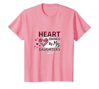 Heart Owned by My Daughters Loving Parent Gift T-Shirt, Kids, Pink, 4 Years