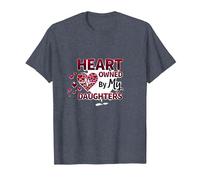 Heart Owned by My Daughters Loving Parent Gift T-Shirt, Men, Heather Blue, XL