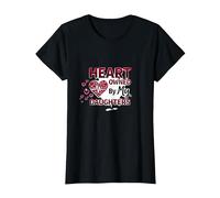 Heart Owned by My Daughters Loving Parent Gift T-Shirt, Women, Black, XXL