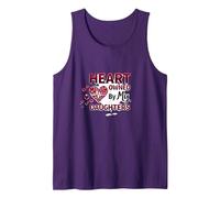 Heart Owned by My Daughters Loving Parent Gift Tank Top, Men, Purple, M