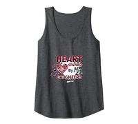 Heart Owned by My Daughters Loving Parent Gift Tank Top, Women, Dark Heather Grey, M