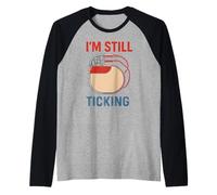 Heart Pacemaker Im Still Ticking Fun Mens Surgery Patient Raglan Baseball Tee