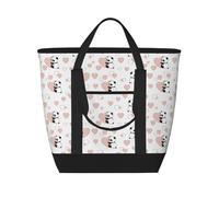 Heart Panda Insulated Cooler Bag, Large Cooler Tote Bags Insulated for Food, Insulated Grocery Shopping Bags with Zippered Top for Travel Picnic