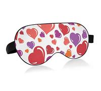 Heart Pattern Breathable Sleeping Eyes Mask, Valentine's Day Cool Feeling Eye Sleep Cover for Summer Rest, Elastic Contoured Blindfold for Women & Men Travel