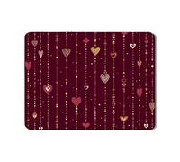 Heart Pattern Dish Drying Mats for Kitchen, Burgundy Absorbent Rubber Dish Drainer Rack Mat, Modern Romantic Design Drying Pad for Coffee Bar 18x24 Inch