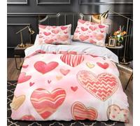Heart Pattern Fitted Sheet 3D Print Soft Microfiber Hypoallergenic | 52x38cm Smooth Surface Family Present Soft Microfiber Bedroom Decor Comfort Upgrade