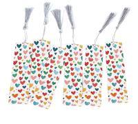 Heart Pattern on The White Background (3) Elegant Metal Bookmark Set with Page Holder