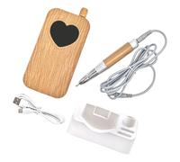 Heart Patterned Wooden Electric Nails File For Salon Home Use Ergonomic Grip Multi Speed Polishing Device Lightweight Electric Nail Grinder
