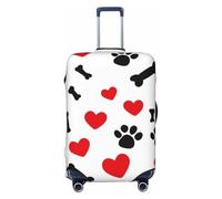 Heart Paw Print Suitcase Cover Luggage Protector, Dog Footprint Elastic Luggage Covers Anti-Scratch Dustproof Luggage Sleeve Fits 29-32 Inch