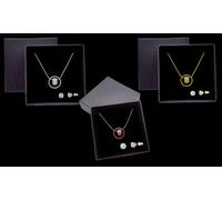 Heart Pendant and Earrings Set: One of Each Colour/Three/ With Gift Box