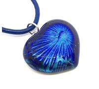Heart Pendant, Heart Necklace, Glass Pendant, Dichroic Glass Pendant, Handmade Glass Pendant, 2.4cm x 2cm