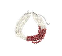 Heart Pendant Necklace for Women Charm Necklace Gothic Bloody Pearl Necklace Jewelry Multilayer Red Blood Tassel Chains Dripping Pearls Creative Accessories A Necklaces for Women Womens Long Necklaces