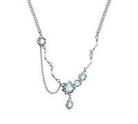 Heart Pendant Necklaces Fashionable Connected Chain Necklace Super Fairy Glass Star Necklace Cat Eye Iced Out Hip Hop Jewelry