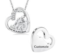 Heart Pet Urn Necklaces for Ashes Cremation Jewelry for Ashes Pet Cats Dogs Keepsake Memorial Necklace for Women Men Ashes Holder Urn Pendant Jewellery Forever Keep me in your heart (Back Customize)
