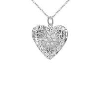 Heart Photo Frame Pendant Necklace 18 Inch Chain For Woman Wedding Party Jewelry