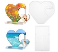 Heart Photo Frame Resin Molds, 2 PCS Large Heart Shape Silicone Molds DIY Epoxy Resin Picture Frame Display Mold Resins Casting Mold for Art Crafts Table Home Decor Gift