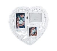 Relaxdays Heart Picture Frame Collage, Hanging Gallery, Horizontal & Vertical 10x10, 10x15, Wedding Gift, White