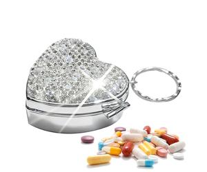 Heart Pill Box, Compact Supplement Organizer | Portable Medication | Weekly Planning Home Care Professional Travel Senior Patients Healthcare Patients