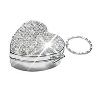 Heart Pill Box - Mini Stainless Steel Secure Organizer, 4.8x4.5x2.1cm Compact Container, Weekly Design with Easy Carry | Travel Business Office Planning for Seniors Patients Caregivers Family