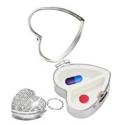 Heart Pill Organizer - Portable Supplement Storage Compact | Daily Container Secure Lock Medicine Holder for Morning Routine Bedtime Doses Work Schedule Family Care