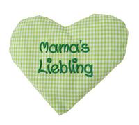 Heart Pillow with Saying for Babies Heat Cushion with Rapeseed Rapeseed Cushion with Saying Grain Pillow Personalised Cushion for Warming Size: Approx. 15 x 17 cm (Green Mama's Favourite)