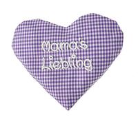 Heart Pillow with Saying for Babies Heat Cushion with Rapeseed Rapeseed Cushion with Saying Grain Pillow Personalised Cushion for Warming Size: Approx. 15 x 17 cm (Lila Mama's Favourite)