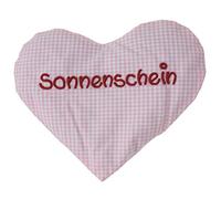Heart Pillow with Saying for Babies Heat Cushion with Rapeseed Rapeseed Cushion with Saying Grain Pillow Personalised Cushion for Warming Size: Approx. 15 x 17 cm Saying: "Gute Besser" (Pink Sunshine)