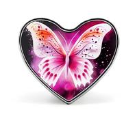 Heart Pink Butterfly Brooch Classic Mini Pin 1 Inch Aluminum Alloy Lapel Pin Personalized Button Badge for Backpack Hat Suit Jacket Clothing Decoration