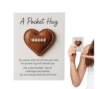 Heart Pocket Charm - Football Themed Decoration - Football Themed Positive Greeting Card,for Women Kids Friends Grandparents Teens Daughters Mother's Day Valentines Christmas Birthday Celebration