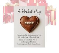 Heart Pocket Charm - Football Themed Decoration - Sports Greeting Cards - for Women Kids Friends Grandparents Teens Daughters Mother's Day Valentines Christmas Birthday Celebration