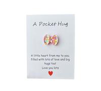Heart Pocket Hug Token,Mini Heart Pocket Hug Decoration,Acrylic Hug Token Christmas Gifts,Glass Charm Heart Birthday Encoura