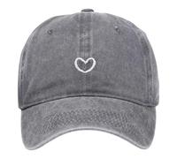 Heart Print Baseball Cap for Women Men - Adjustable Vintage Washed Embroidery Cotton Dad Cap for Outdoor Casual Summer Sun Hat