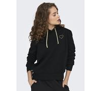 Heart Print Hoodie Black