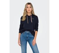 Heart Print Hoodie Navy