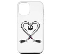 Heart Puck Love Crossed Sticks Ice Hockey Case for iPhone 12/12 Pro